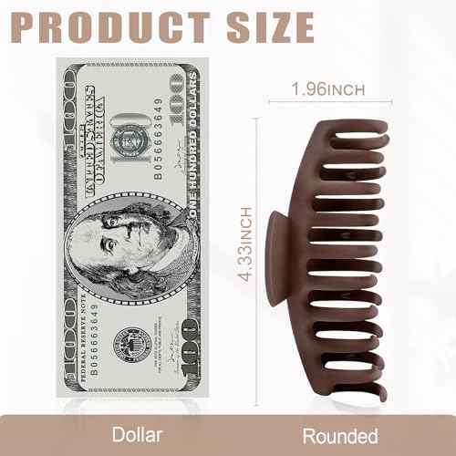 TOCESS Hair Claw Clips for Women - 8PK Large Neutral Matte Jumbo Hair Clips for Thick, Thin, Long, Short, Curly Hair Girls, Big Jaw Clip Set for Daily Use