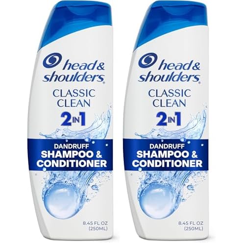 Head and Shoulders Classic Clean 2-in-1 Anti-Dandruff Shampoo + Conditioner 8.45 Fl Oz (Pack of 2)