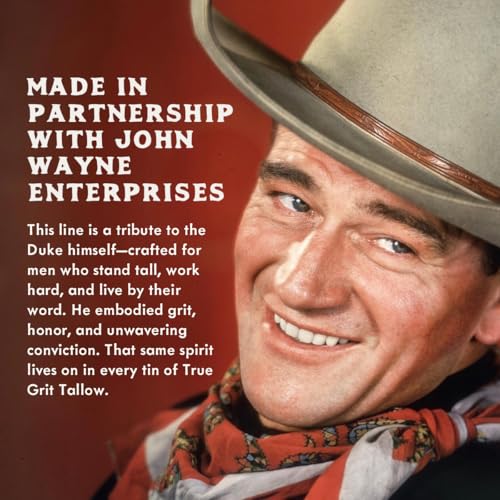 True Grit Tallow John Wayne Inspired Beard Oil ? Cigar and Saddle Scent ? Moisturizing Beard Conditioner for Men ? Jojoba, Castor & Elderberry Oils ? 1 fl oz