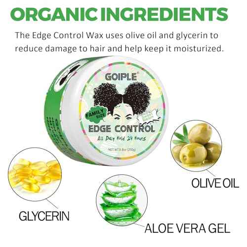 8.8 OZ Edge Control Wax for Women Strong Hold Non-greasy Edge Control Smoother Edge Wax Styling Gel Edge Control for Black Hair No Flaking, White Residue, Shine and Smooth (Sweet Melon)