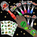 72 PCS Race Car Party Favors ? 48 PCS Tattoos & 24 PCS LED Finger Lights Combo ? Birthday Goodie Bag Fillers, Party Supplies, Gifts Light Up Toys Glow In The Dark for Boys and Girls
