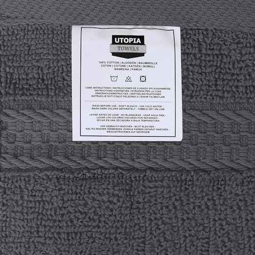 Utopia Towels 12 Pack Premium Wash Cloths Set, 12 by 12 Inches, 100% Cotton Ring Spun, Highly Absorbent and Soft Feel Essential Washcloths for Bathroom, Spa, Gym, and Face, Dark Brown