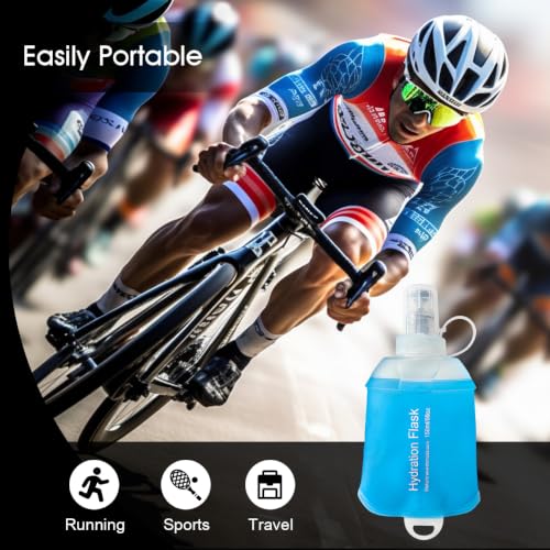 WILDREEDS 2-Pack 500ml Collapsible TPU Water Bottles for Running Hiking Cycling