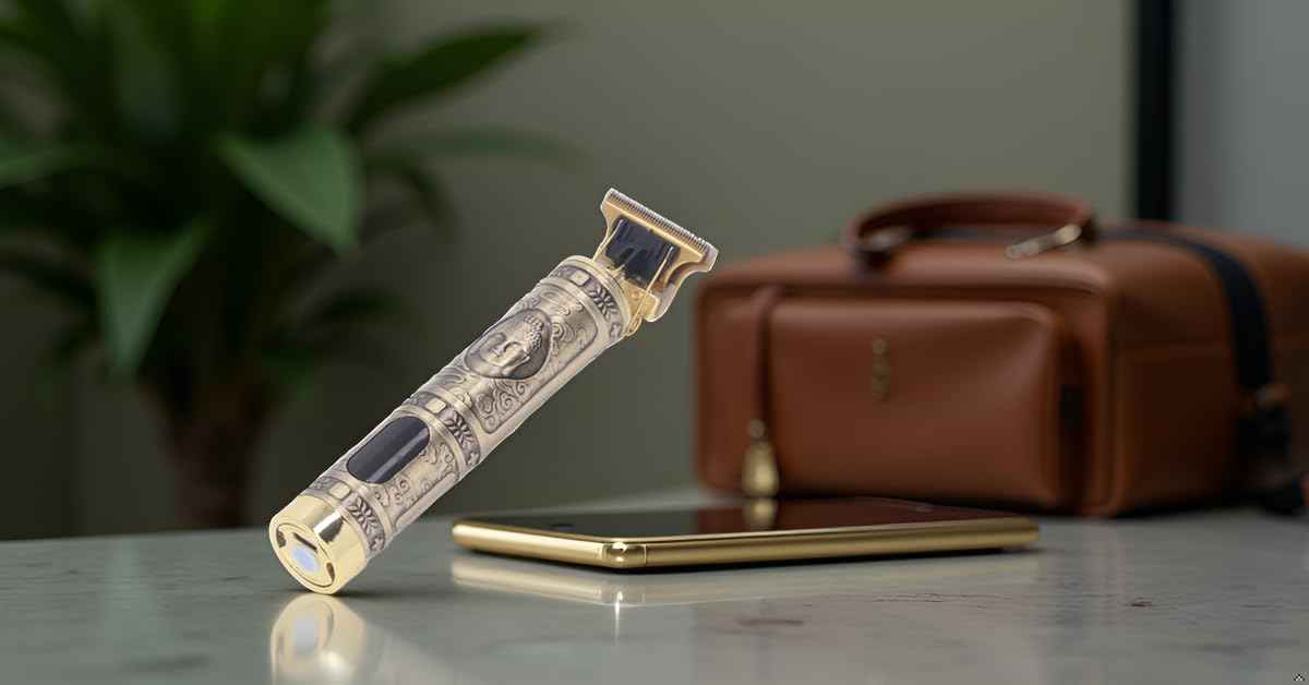 Alomejor Detail Beard Trimmer, Non Slip Frame Washable Blade Professional Hair Trimmer T Blade for Mens Gifts (Buddha Head)