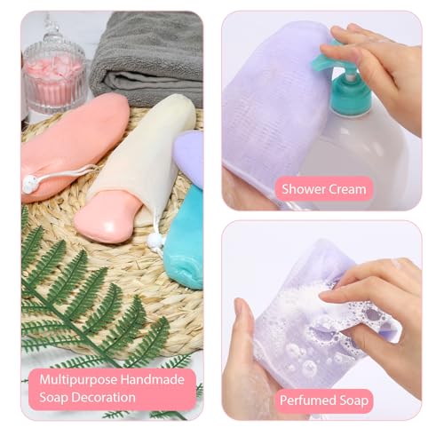 Mozeat 6-Pack Exfoliating Mesh Soap Pouches with Drawstring