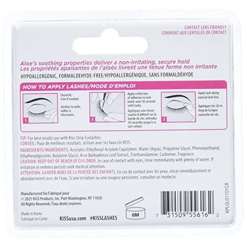 Kiss, Strip Eyelash Adhesive, Clear 0.176 Ounce (Pack of 2)