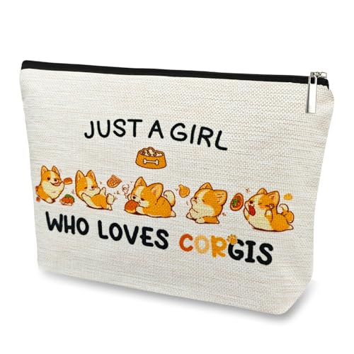 DJOLY Corgi Gifts for Lovers: Makeup Bag, Birthday Decoration Cosmetic Pouch, Funny Corgi Mom Gifts for Kids, Women, Christmas