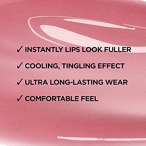 L'Oreal Paris Infallible Pro Gloss Plump Lip Gloss with Hyaluronic Acid, Long Lasting Plumping Shine, Lips Look Instantly Fuller and More Plump, Flush, 0.21 fl. oz. (Pack of 2)
