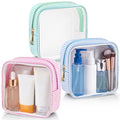 Sanwuta 3-Piece Seersucker Makeup Bags with Zipper – Mini Cosmetic Pouches