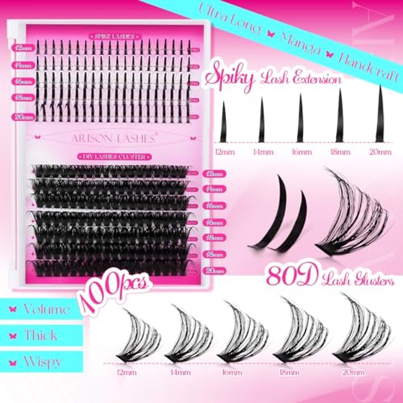 80D Manga Spiky Cluster Lashes 12-20mm Volume