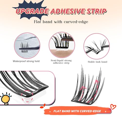 Self-Adhesive Lash Clusters 10-14mm Wispy Pre-Glued