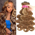 Ombre Highlight Body Wave Hair Bundles 18 20 22 Inch