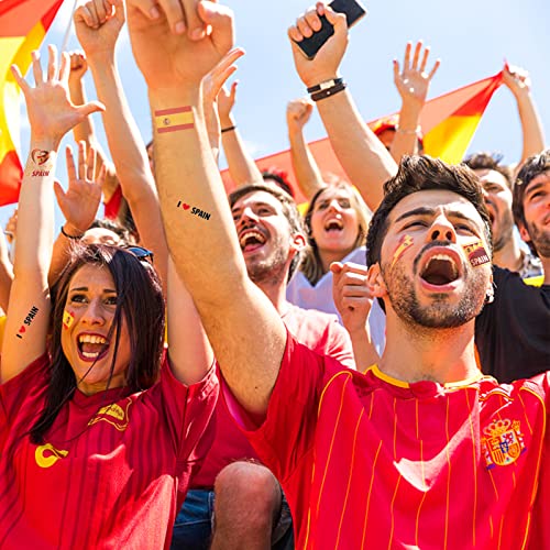 Spain Flag Temporary Tattoos 24-Pack | Football Party