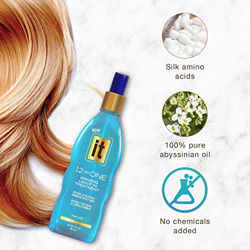 Freeze It 12-in-One Leave-In Hair Treatment with Abyssinian Oil - Hydrating & Repairing Spray for Damaged Hair, 10.2 oz