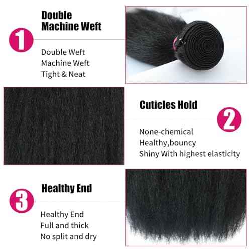 22 inch Kinky Straight Bundles Yaki Straight Human Hair Bundles 100% Unprocessed Brazilian Virgin Hair Kinky Straight Human Hair For Black Women