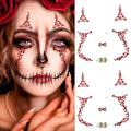 Halloween Face Gems Tattoos - Crystal Rhinestone Stickers (2 Pack)