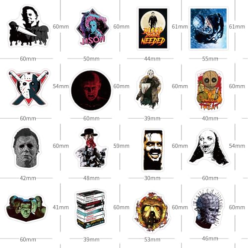 150 Unique Horror Stickers Pack - Waterproof Vinyl Decals for Gifts