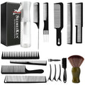 16-Piece Professional Barber Comb & Brush Set with Spray Bottle
