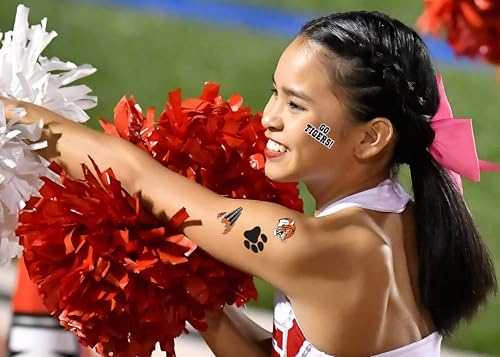 Go Tigers Temporary Tattoos - 100 Pack School Spirit