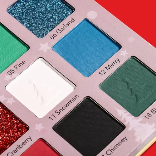 DE'LANCI 18 Color Christmas Eyeshadow Palette - Matte & Shimmer