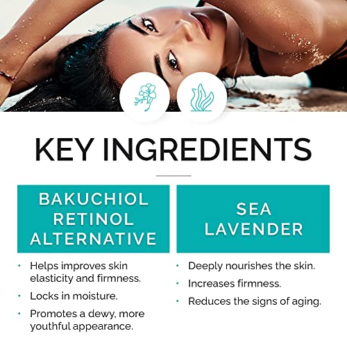 Renewing Skin Serum with Sea Lavender & Bakuchiol, Anti-Aging Firming and Smoothing Collagen Boosting Face Serum for Fine Lines and Wrinkles ? 2 fl oz