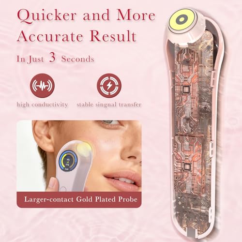 Amifiy Portable Skin Hydration Tester - Digital Moisture & Oil Meter for Face & Body