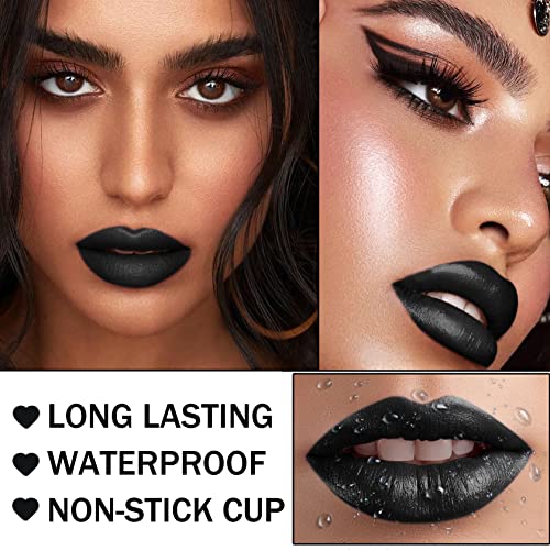 Black Lipstick & Liner Set - Matte Waterproof Long Lasting