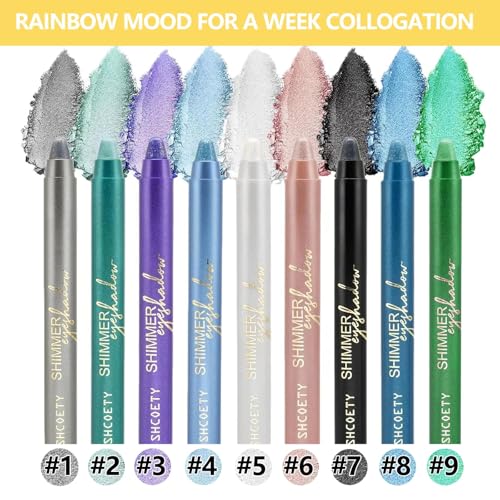 Navy Blue Eyeshadow Stick, Blendable Creamy eyeshadow Eye Brightener Stick, Waterproof Eyeshadow Pencil Long Lasting Crayon, Smooth Shimmer Eye Shadow Highlighter Eye Liner Makeup.#8 navy blue shimmer