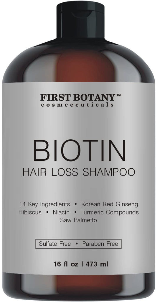 First Botany Cosmeceuticals, Hair Regrowth and Anti Hair Loss Shampoo 16 fl oz, with DHT blockers- Daily Hydrating, Detoxifying, Volumizing Shampoo For Men and Women