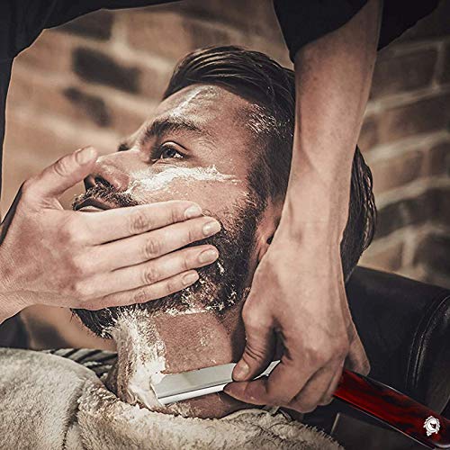 Krisp Beauty Professional Classic Straight Edge Barber Razor For Close Shaving - Salon Quality Manual Men's Beard Cut Throat Shavette With 10 Shaving Blades