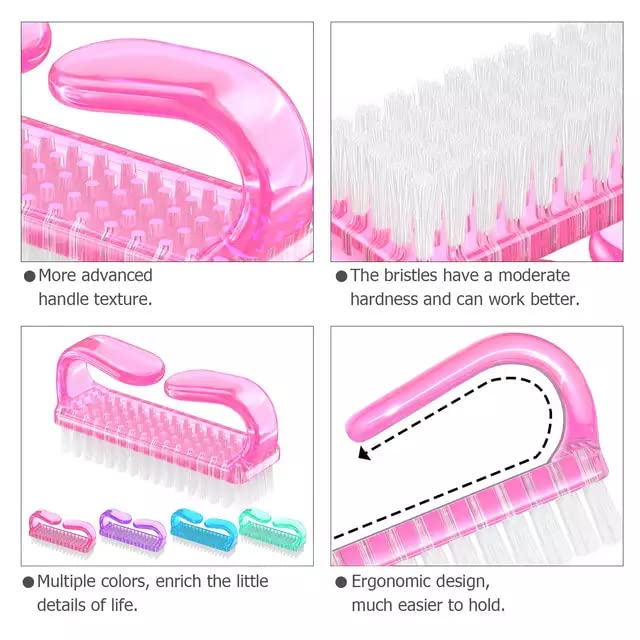 Assorted Nail Brush Set - 4 Different Hand & Foot Nail Cleaning Brushes