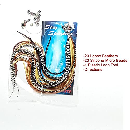 Feather Hair Extensions 20 Real Rooster Feathers with Beads