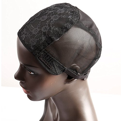 Bella Hair Glueless Wig Caps for Making Wig with Combs and Adjustable Straps Swiss Lace Black Small Size