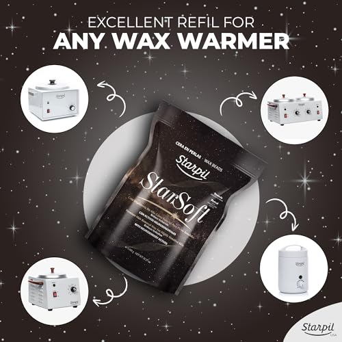 Starpil Wax 1000g - StarSoft Film Hard Wax Beads Bag 2.2lb. Professional Hair Removal Wax for Estheticians. Wax Beans for Sensitive Skin.