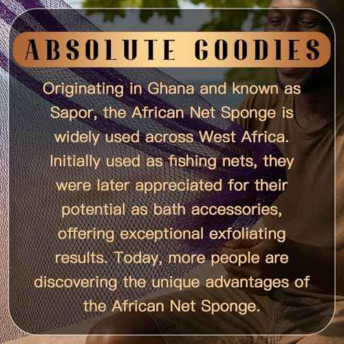 2-Piece African Net Sponge - Real Bath & Body Scrubber for Shower, Deep Cleansing for Sensitive Skin, Gentle Yet Effective for Dry/Acne Skin, Reusable Loofah Alternative (Pink & Purple)