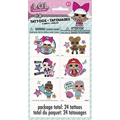 LOL Surprise Temporary Tattoos, 24 Assorted Designs