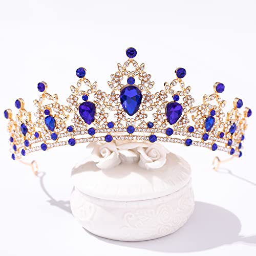 FORSEVEN Crystal Tiaras for Women Wedding Birthday Halloween Crowns