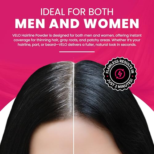 VELO Root Touch Up Hair Color Powder - Gray Cover, Long Lasting, Travel-Ready