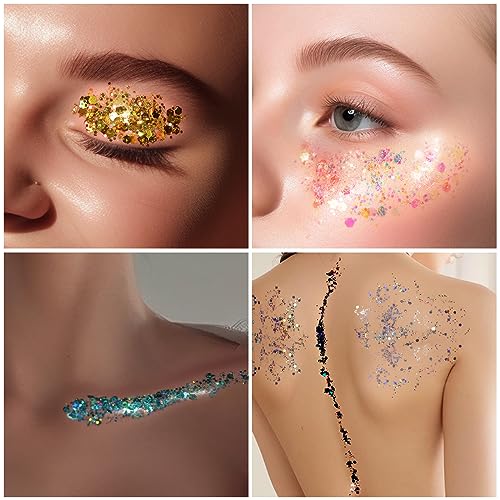 Teenitor 12-Color Body Glitter Gel – Face & Hair Makeup