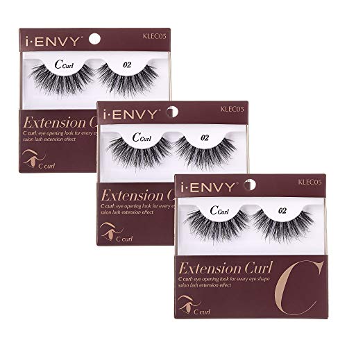 i-Envy 3 Pairs False Eyelashes C Curl Invisible Band Salon Lash