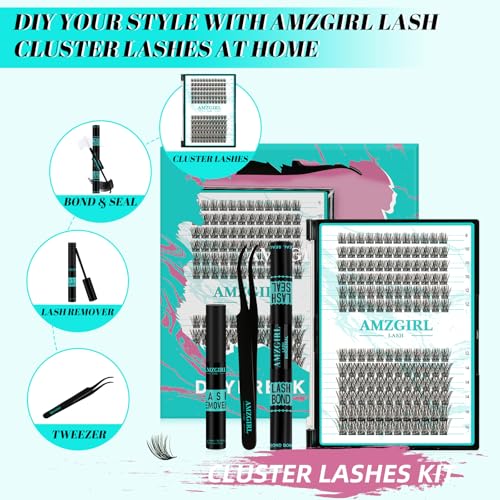 Lash Clusters kit Daybreak Lash Extension Kit with Lash Bond & Seal Lash Remover and Lash Applicator for Diy Lash Extension Kit at Home(D-Mix8-16mm kit,Daybreak-v09)