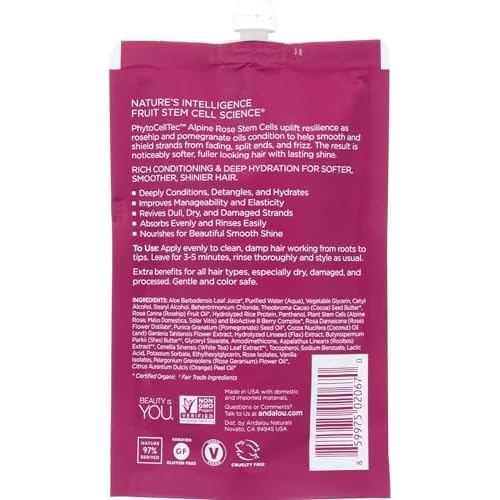 Andalou Naturals 1000 Roses Complex Color Care Deep Conditioning Hair Mask 1.5 oz. Hair Care