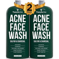 TreeActiv Charcoal Face Wash, 3.4oz, Daily Face Wash with Sulfur and Honey, Charcoal Face Cleanser for Women and Men, 400+ Uses, 2-Pack