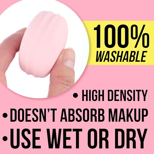 Macaroon Beauty Sponge Set - 8pc Makeup Applicators For Blending & Mattifying - Pink Macaron Beauty Blender Makeup Sponge Collection
