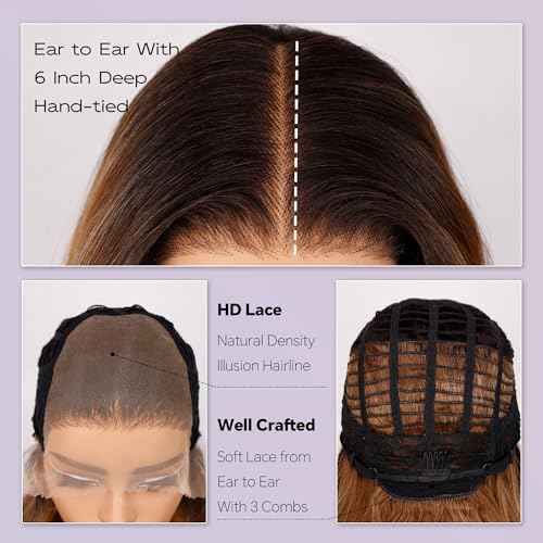 BLL Blonde Lace Front Wig, 13x6 Synthetic Lace Front Wigs Wear and Go Blonde Glueless Natural Pre Plucked Illusion Hairline Lace Front Wigs For Black Women