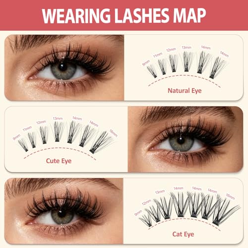 LAVONE Lash Clusters Kit 280Pcs DIY Eyelash Extensions