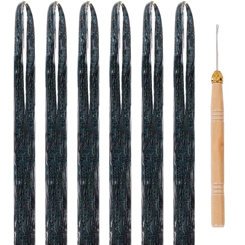 18 Colors Hair Tinsel 48 Inch Kit with Tools Heat Resistant