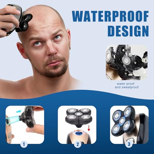 4 Pack Shaver Replacement Blades Compatible with Freedom Head Shaver,Head and Face Electric Razor Shaver Head