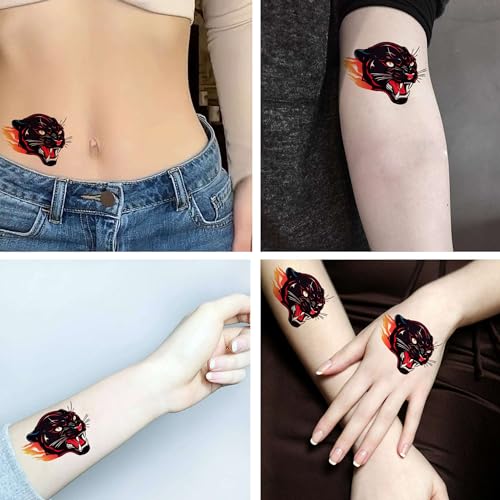 Black Panther Temporary Tattoos - 6 Sheets Waterproof