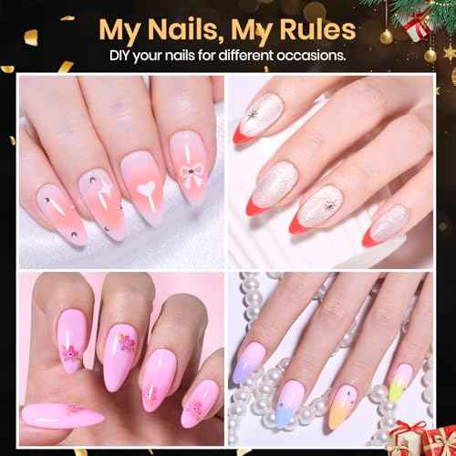 Beetles Medium Almond Nail Tips 576pcs 12 Sizes, Pre-Etched Soft Gel Nail Tips Half Matte Full Cover Press on False Nail Tips Clear Acrylic Nails Glue on Nails DIY Nail Extension Gift for Women